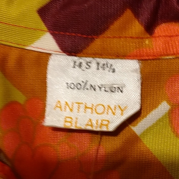 Vintage Anthony Blair nylon abstract funky psychedelic 60s vintage blouse 40Bust - Picture 6 of 10